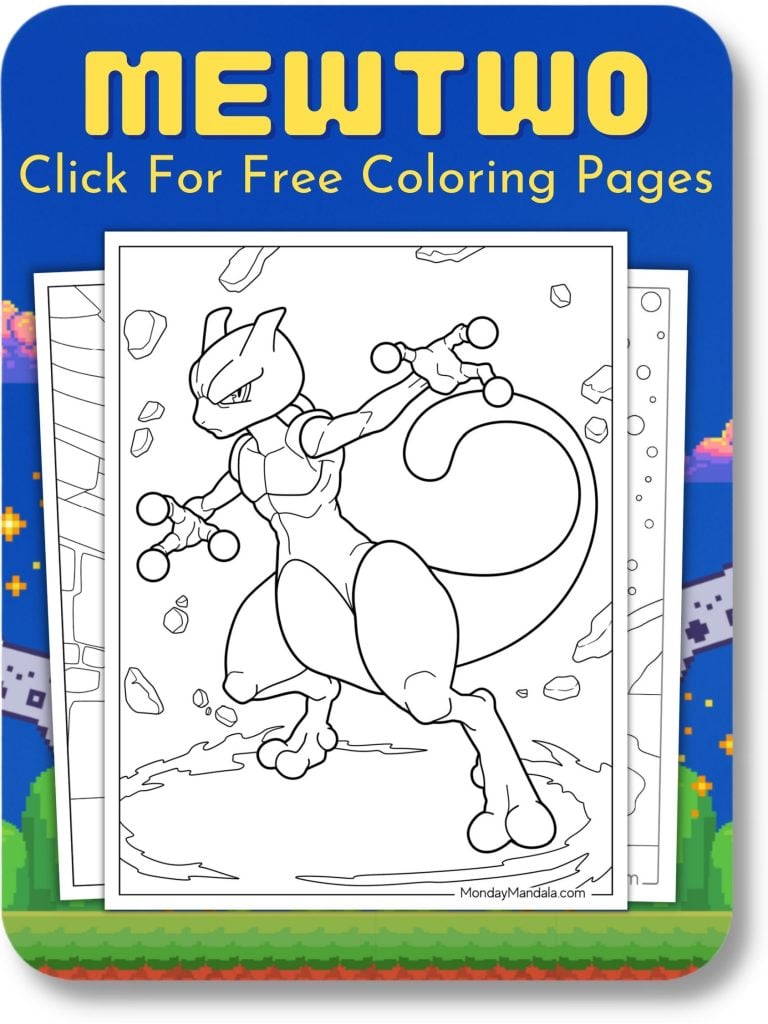 Mewtwo Coloring Pages For Video Games