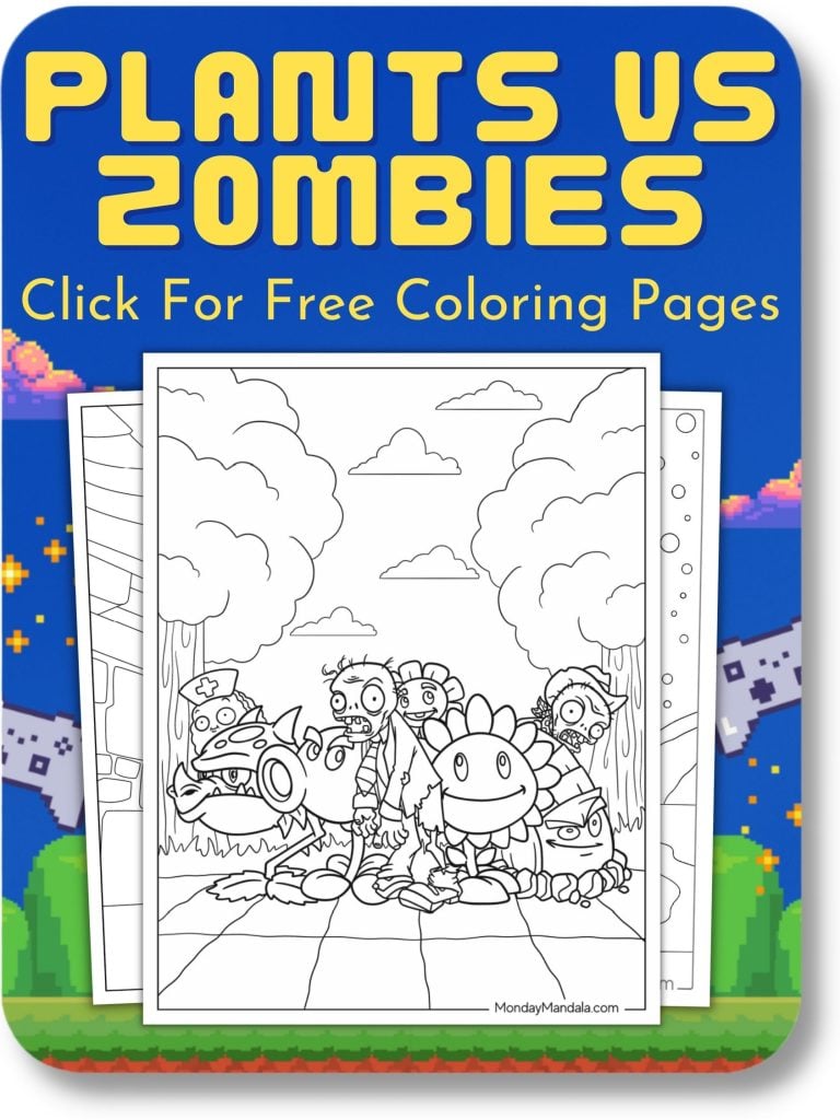 Plants vs Zombies Coloring Pages For Video Games