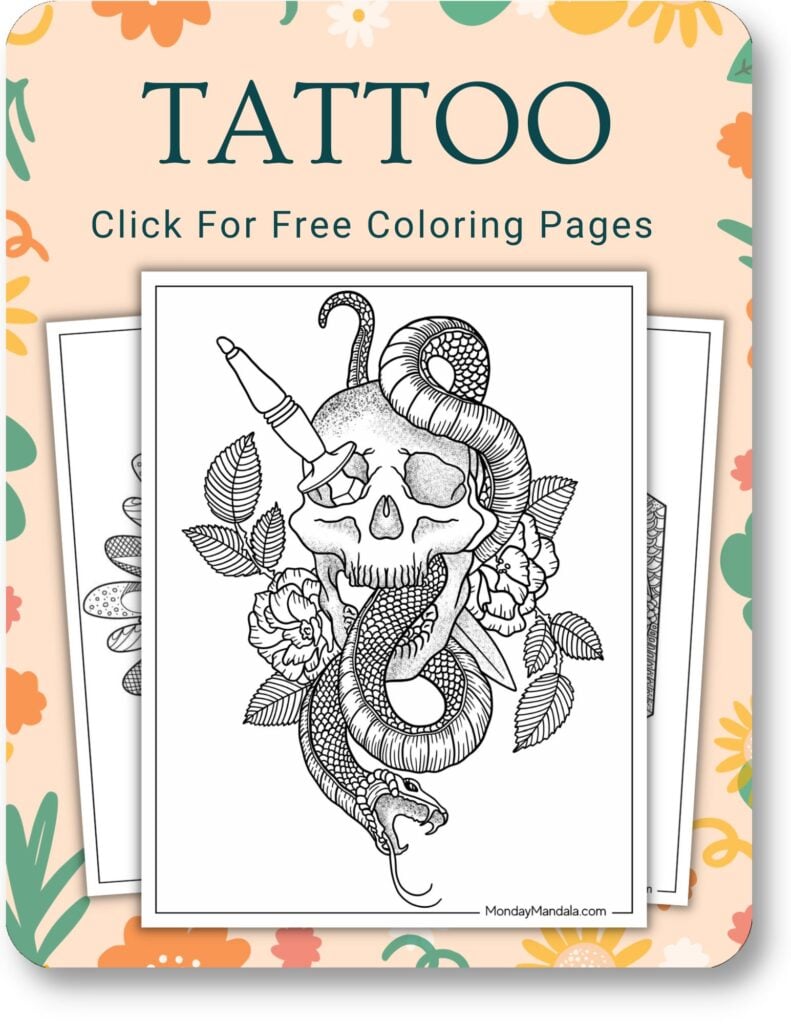 Tattoo Coloring Pages For Adults